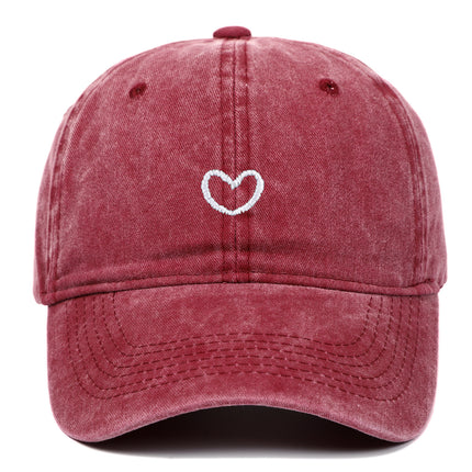 Artistic Retro Small Love Embroidered Soft Top Fashion Peaked Cap
