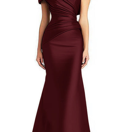 Evening Formal Dress Pleated Off-shoulder Elegant Maxi Dress Mother Of The Bride Dress
