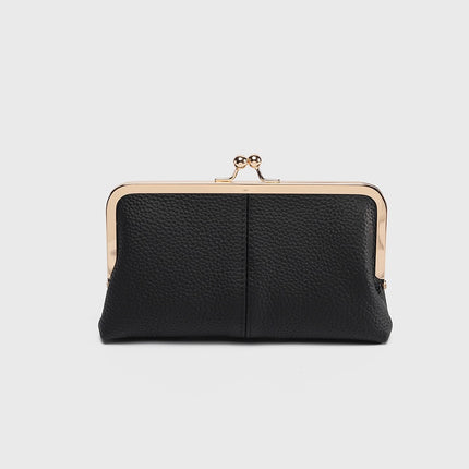 Simple Fashion Retro Folding Clip Bag Long Women's Handbag