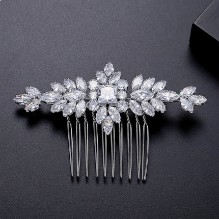 S925 Pure Silver Moissanite Fashionable New Bride Hair Comb Light Luxury Headwear