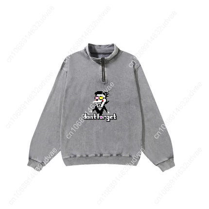 Deltarune Spamton Undertale Retro Sweatshirt Man Woman Teenager Vintage Pullover Half Zipper Sweat Shirt Custom Sleeved Tshirt