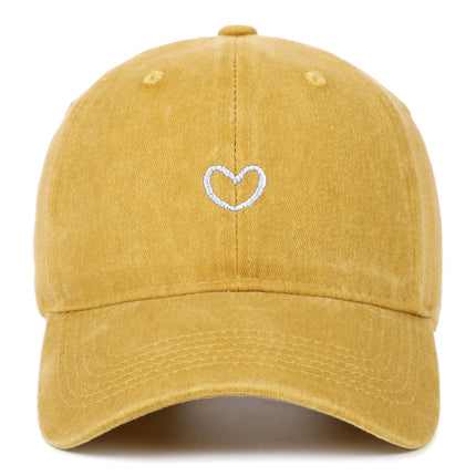Artistic Retro Small Love Embroidered Soft Top Fashion Peaked Cap