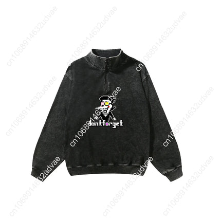 Deltarune Spamton Undertale Retro Sweatshirt Man Woman Teenager Vintage Pullover Half Zipper Sweat Shirt Custom Sleeved Tshirt