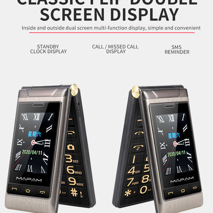 Full Network Connectivity Dual Screen Flip Cover Elderly Machine Backup Machine