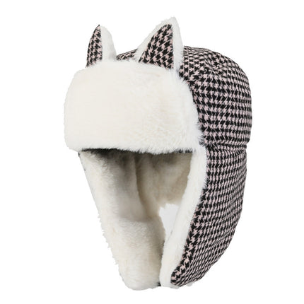 Cat Ears Ushanka Thickened Cold Protection Warm Cotton Hat