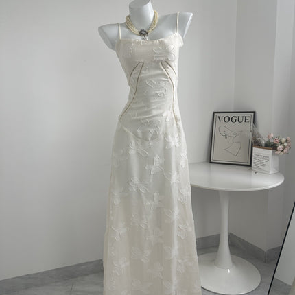New Embroidered Floral Long Skirt With High-end Feel, Luxurious Camisole Skirt, Slimming Dress