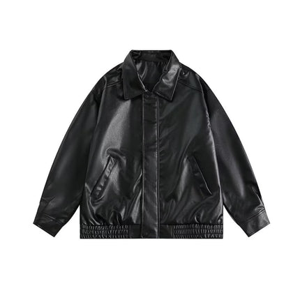 Retro Spring And Autumn New Leather Coat Coat Men's American Casual Loose Motorcycle Clothing