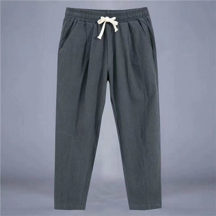 Cotton And Linen Thin Loose Plus Size Sports Straight Pants