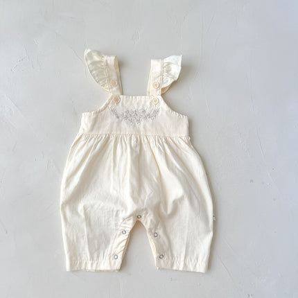 Baby Girl's Loose Adjustable Suspender Romper