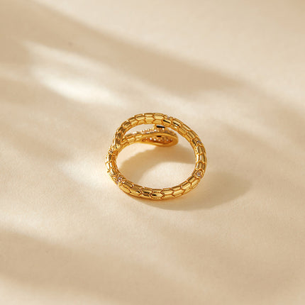 Snake-shaped Index Finger Ring Copper Plating 18K Real Gold Color Retention