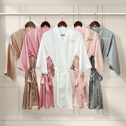 Personalized Name Bridesmaid Robes Bride Gift Bride Robe Gift Satin Robe Bride Dressing Gown Bridal Party Robes Wedding Robe