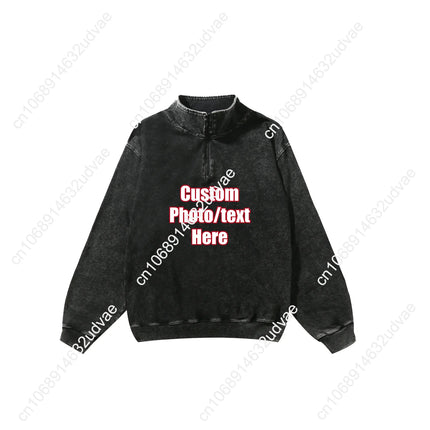 Roman Reigns Retro Sweatshirt Man Woman Teenager Vintage Pullover Half Zipper Sweat Shirt Photo Custom Made Tops Sleeved Tshirt