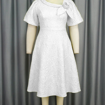 Spring Summer plus Size Jacquard Dress A-Line Fashion Party Banquet Temperament 2025 New Arrivals