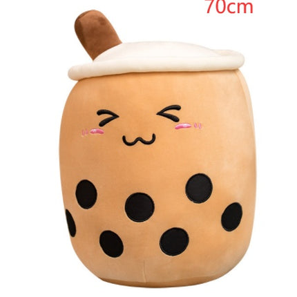 Cute Fruit Drink Plush Stuffed Soft Strawberry Milk Tea Plush Boba Tea Cup Toy Bubble Tea Pillow Cushion Kids Gift