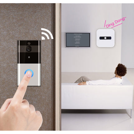 Marlboze 720P WIFI Visual Doorbell Wireless Intercom Doorbell PIR Motion Detection Night View SD card Video Smart Doorbell Ring