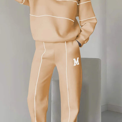 Womens 2 Piece Outfits Lounge Hoodless Pullover Sweatshirt Sweatsuit Sets Sweatshirt Baggy Fashion Sweatpants With Pockets