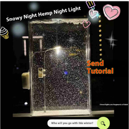 Magic Snowy Landscape Night Lights Small Street Light Snowy Flowing Night DIY Christmas Lights Christmas Desktop Decor Handmade