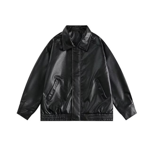 Retro Spring And Autumn New Leather Coat Coat Men's American Casual Loose Motorcycle Clothing