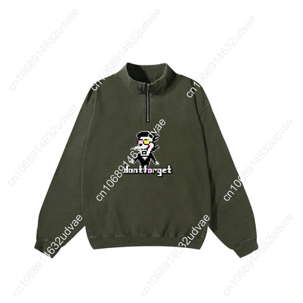 Deltarune Spamton Undertale Retro Sweatshirt Man Woman Teenager Vintage Pullover Half Zipper Sweat Shirt Custom Sleeved Tshirt