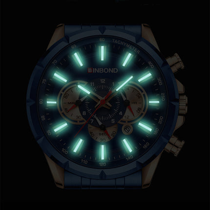 Tactical Motorcycle Waterproof Luminous Watch Timing Multi-Pointer