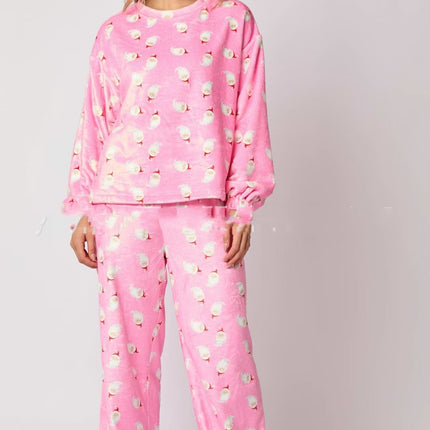 2024 Casual Flannel Pajama Sets For Women 2 Piece Cute Long Sleeve Matching Lounge Shirts Sets Santa Claus Pajamas Homewear