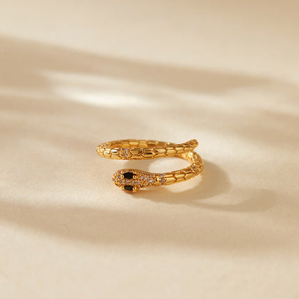 Snake-shaped Index Finger Ring Copper Plating 18K Real Gold Color Retention