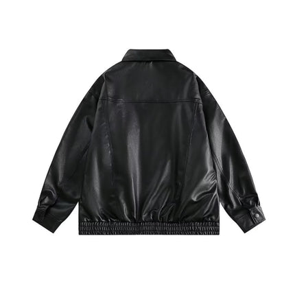 Retro Spring And Autumn New Leather Coat Coat Men's American Casual Loose Motorcycle Clothing