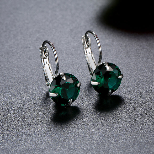 Single Zircon Colorful Ear Clip Simple Fashion Elegant European And American