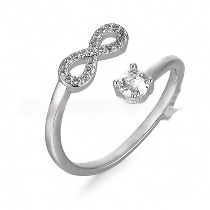 Personality Diamond Open Zircon Ring Letters