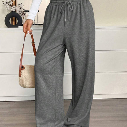 Solid Color Women's Clothes Casual Pants Loose Commuter Trousers