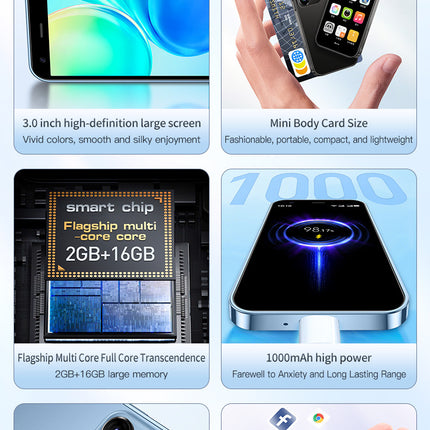 S23PRO & XS15 Mini Smart Small Mobile Phone 30 Screen 2G 16G Android 3G Network WIFI