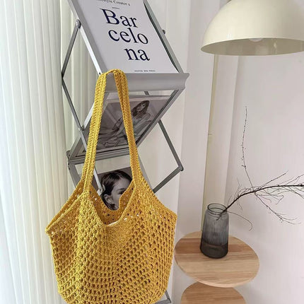 Hand-woven Hollow Shoulder Support Extra Large Bag