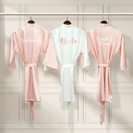 Personalized Name Bridesmaid Robes Bride Gift Bride Robe Gift Satin Robe Bride Dressing Gown Bridal Party Robes Wedding Robe