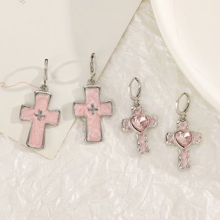 Women's Classic All-match Cross Crystal Neutral Earrings