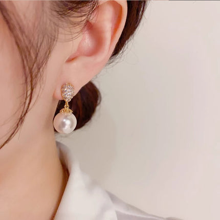 Water Drop French Pearl Earrings For Women