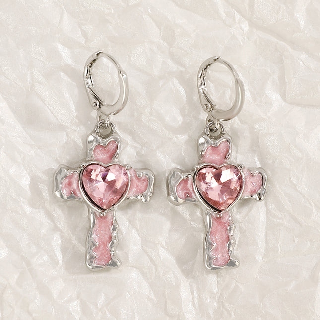 Women's Classic All-match Cross Crystal Neutral Earrings