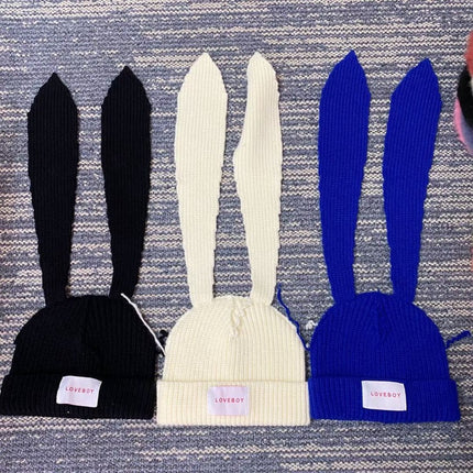 Special-interest Design Long Ears Rabbit Knitted Woolen Cap Cute Warm Hat
