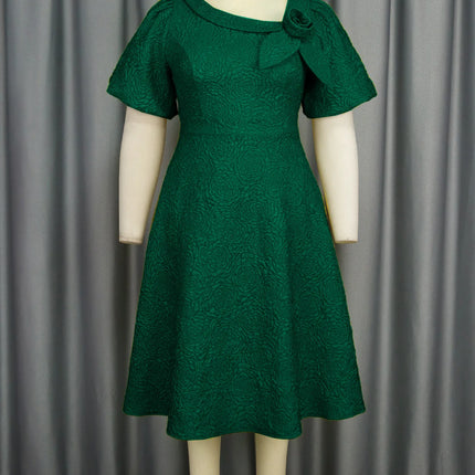 Spring Summer plus Size Jacquard Dress A-Line Fashion Party Banquet Temperament 2025 New Arrivals