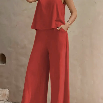 Solid Color Casual Loose Pants Sets For Women Elegant Spring Summer Women's Two Pieces Suit Full Trouser Set Female Outfit Clothes