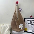 Big Flower Bag Coffee Color / 37X30X2CM