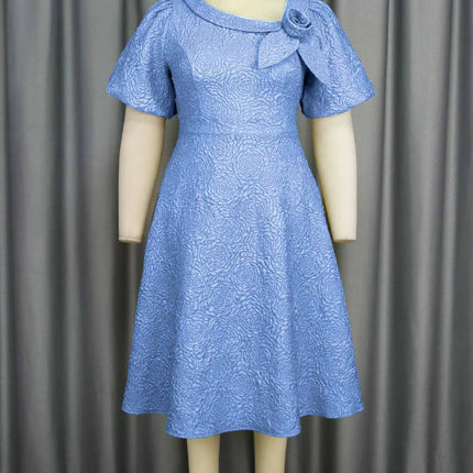 Spring Summer plus Size Jacquard Dress A-Line Fashion Party Banquet Temperament 2025 New Arrivals