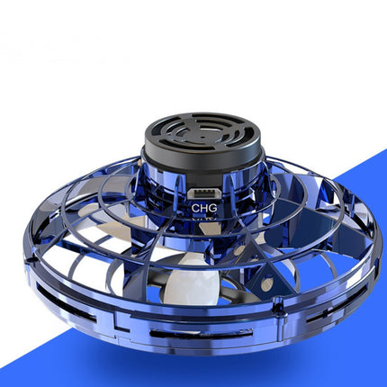 Mini Fingertip Gyro Interactive Decompression Toy Drone LED UFO Type Flying Helicopter Spinner Toy Kids