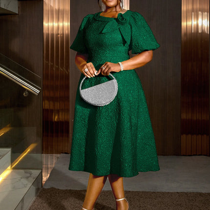 Spring Summer plus Size Jacquard Dress A-Line Fashion Party Banquet Temperament 2025 New Arrivals