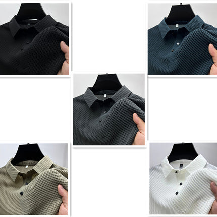 Men's Polo Shirt Mesh Ice Silk Short Sleeve T-shirt