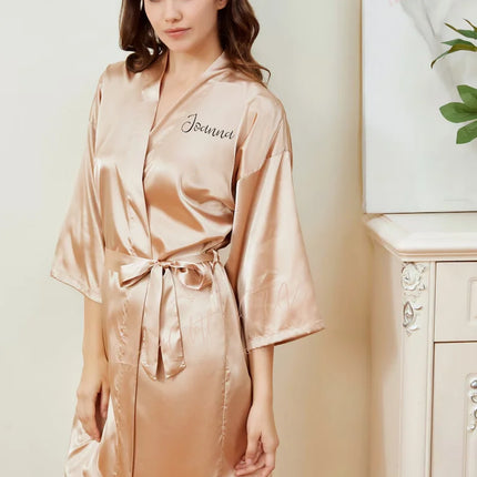 Personalized Name Bridesmaid Robes Bride Gift Bride Robe Gift Satin Robe Bride Dressing Gown Bridal Party Robes Wedding Robe