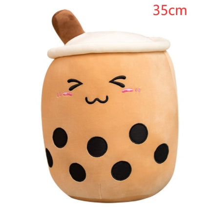 Cute Fruit Drink Plush Stuffed Soft Strawberry Milk Tea Plush Boba Tea Cup Toy Bubble Tea Pillow Cushion Kids Gift