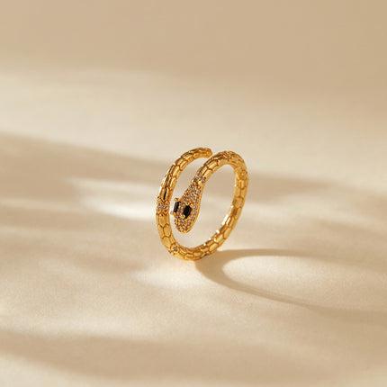 Snake-shaped Index Finger Ring Copper Plating 18K Real Gold Color Retention