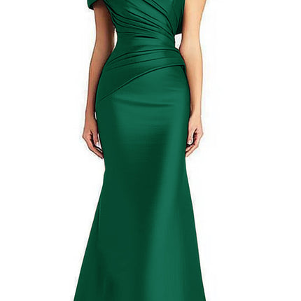 Evening Formal Dress Pleated Off-shoulder Elegant Maxi Dress Mother Of The Bride Dress