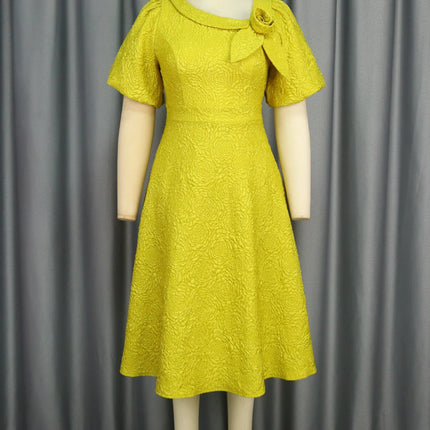 Spring Summer plus Size Jacquard Dress A-Line Fashion Party Banquet Temperament 2025 New Arrivals