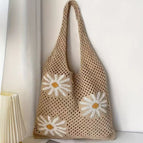 Weaving Hollow Flower Brown / 37X30X2CM